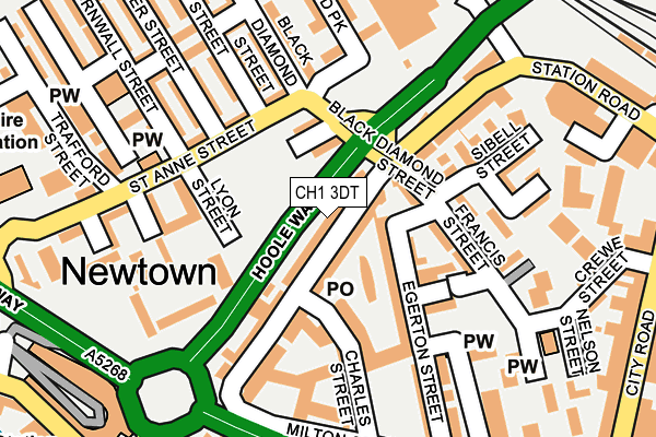 CH1 3DT map - OS OpenMap – Local (Ordnance Survey) CH1 3DT map - OS OpenMap – Local (Ordnance Survey)