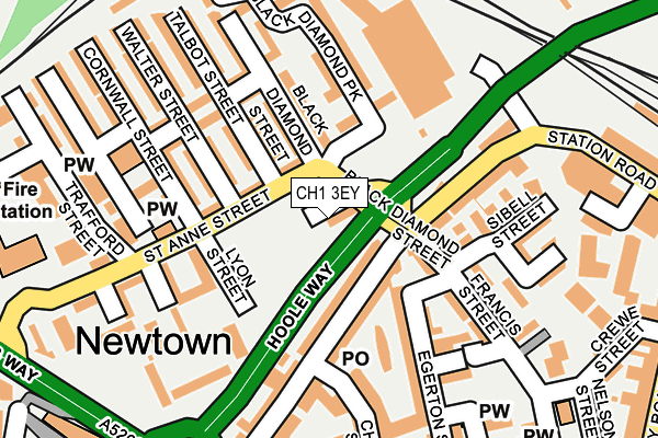 CH1 3EY map - OS OpenMap – Local (Ordnance Survey) CH1 3EY map - OS OpenMap – Local (Ordnance Survey)