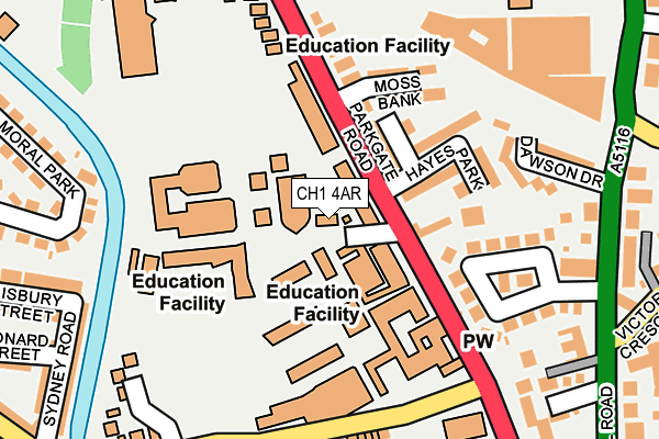 CH1 4AR map - OS OpenMap – Local (Ordnance Survey) CH1 4AR map - OS OpenMap – Local (Ordnance Survey)