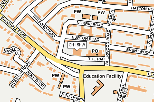 CH1 5HW map - OS OpenMap – Local (Ordnance Survey) CH1 5HW map - OS OpenMap – Local (Ordnance Survey)