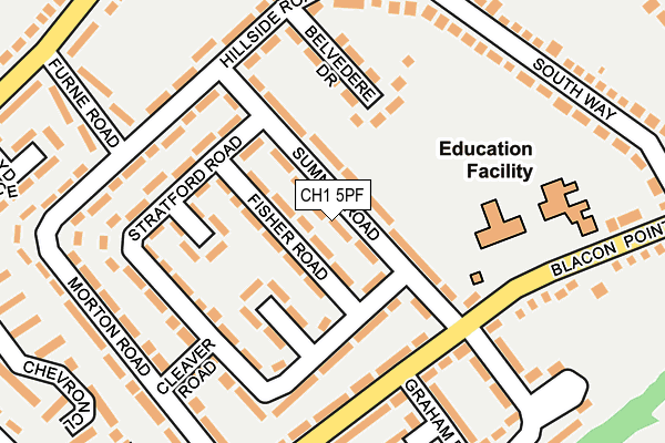 CH1 5PF map - OS OpenMap – Local (Ordnance Survey) CH1 5PF map - OS OpenMap – Local (Ordnance Survey)