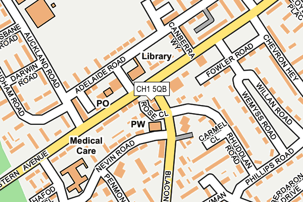 CH1 5QB map - OS OpenMap – Local (Ordnance Survey) CH1 5QB map - OS OpenMap – Local (Ordnance Survey)