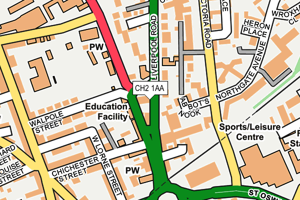 CH2 1AA map - OS OpenMap – Local (Ordnance Survey) CH2 1AA map - OS OpenMap – Local (Ordnance Survey)