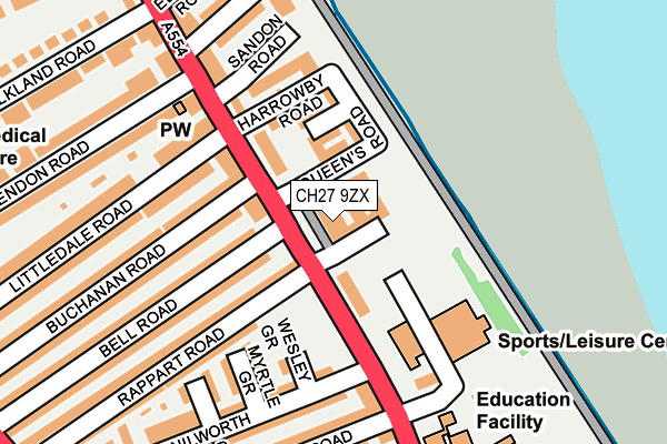 CH27 9ZX map - OS OpenMap – Local (Ordnance Survey)