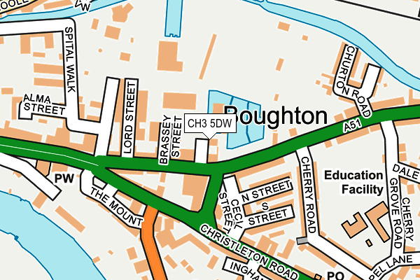 CH3 5DW map - OS OpenMap – Local (Ordnance Survey)