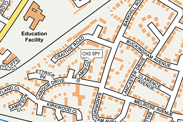 CH3 5PY map - OS OpenMap – Local (Ordnance Survey) CH3 5PY map - OS OpenMap – Local (Ordnance Survey)