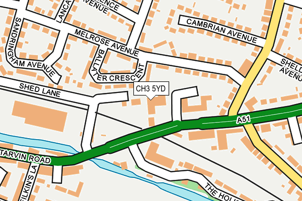 CH3 5YD map - OS OpenMap – Local (Ordnance Survey) CH3 5YD map - OS OpenMap – Local (Ordnance Survey)