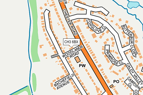 CH3 6BX map - OS OpenMap – Local (Ordnance Survey) CH3 6BX map - OS OpenMap – Local (Ordnance Survey)