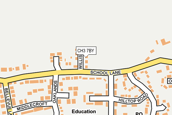 CH3 7BY map - OS OpenMap – Local (Ordnance Survey) CH3 7BY map - OS OpenMap – Local (Ordnance Survey)