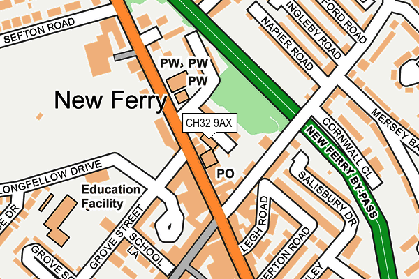 CH32 9AX map - OS OpenMap – Local (Ordnance Survey) CH32 9AX map - OS OpenMap – Local (Ordnance Survey)