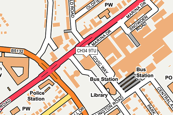 CH34 9TU map - OS OpenMap – Local (Ordnance Survey) CH34 9TU map - OS OpenMap – Local (Ordnance Survey)