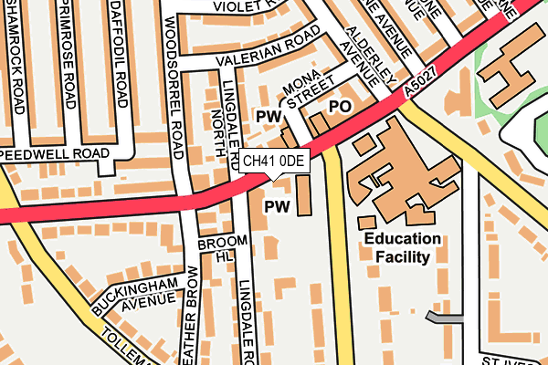CH41 0DE map - OS OpenMap – Local (Ordnance Survey) CH41 0DE map - OS OpenMap – Local (Ordnance Survey)