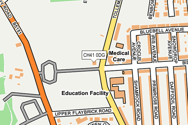 CH41 0DG map - OS OpenMap – Local (Ordnance Survey) CH41 0DG map - OS OpenMap – Local (Ordnance Survey)