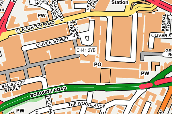 CH41 2YB map - OS OpenMap – Local (Ordnance Survey)