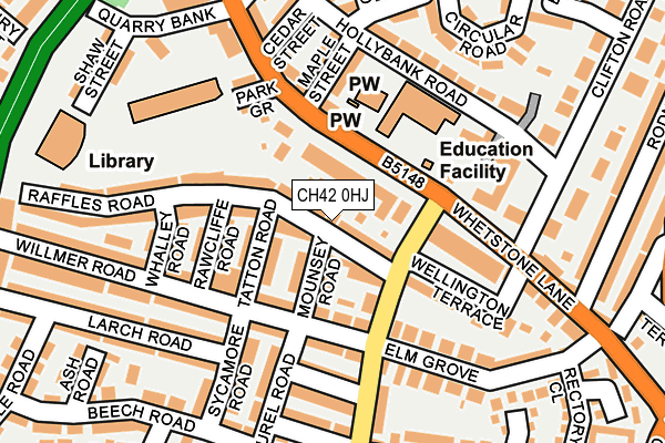 CH42 0HJ map - OS OpenMap – Local (Ordnance Survey) CH42 0HJ map - OS OpenMap – Local (Ordnance Survey)