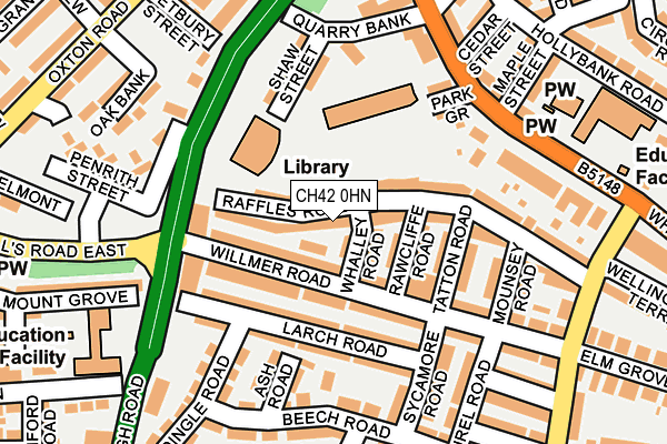 CH42 0HN map - OS OpenMap – Local (Ordnance Survey) CH42 0HN map - OS OpenMap – Local (Ordnance Survey)