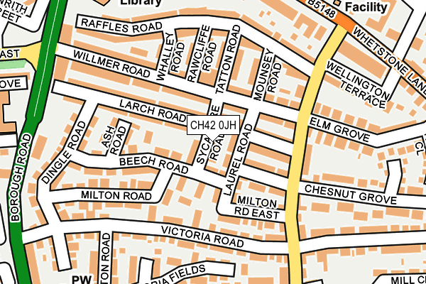 CH42 0JH map - OS OpenMap – Local (Ordnance Survey) CH42 0JH map - OS OpenMap – Local (Ordnance Survey)