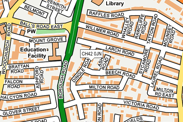 CH42 0JN map - OS OpenMap – Local (Ordnance Survey) CH42 0JN map - OS OpenMap – Local (Ordnance Survey)