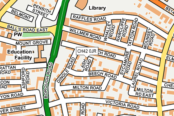 CH42 0JR map - OS OpenMap – Local (Ordnance Survey)