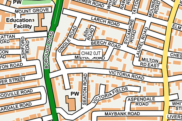 CH42 0JT map - OS OpenMap – Local (Ordnance Survey) CH42 0JT map - OS OpenMap – Local (Ordnance Survey)