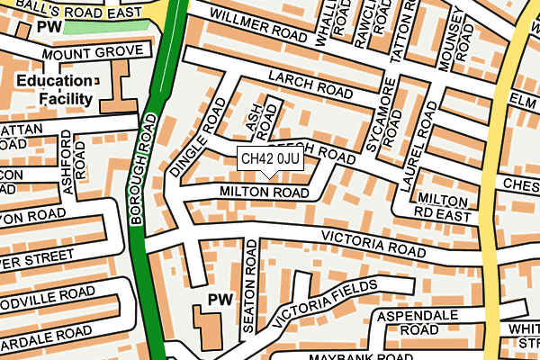 CH42 0JU map - OS OpenMap – Local (Ordnance Survey)