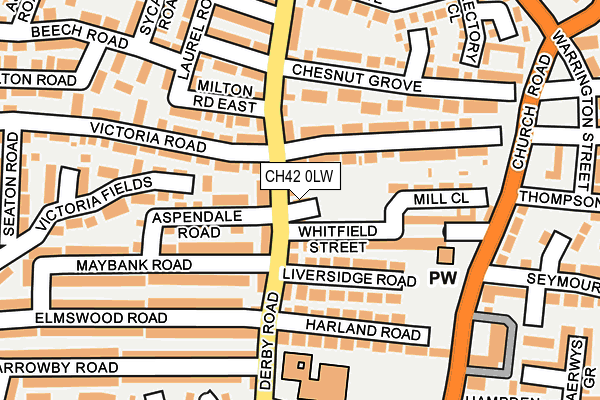 CH42 0LW map - OS OpenMap – Local (Ordnance Survey) CH42 0LW map - OS OpenMap – Local (Ordnance Survey)