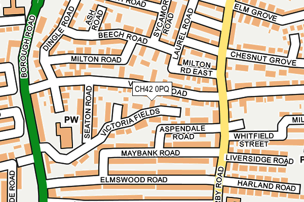 CH42 0PQ map - OS OpenMap – Local (Ordnance Survey)