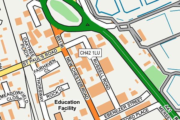 CH42 1LU map - OS OpenMap – Local (Ordnance Survey) CH42 1LU map - OS OpenMap – Local (Ordnance Survey)