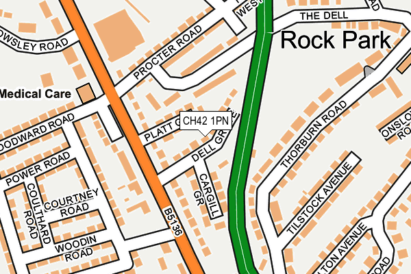 CH42 1PN map - OS OpenMap – Local (Ordnance Survey)