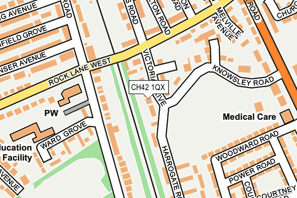 CH42 1QX map - OS OpenMap – Local (Ordnance Survey) CH42 1QX map - OS OpenMap – Local (Ordnance Survey)