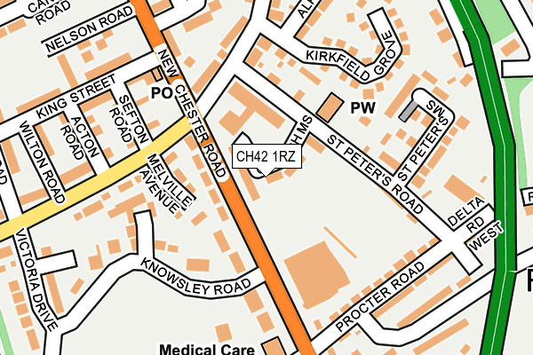 CH42 1RZ map - OS OpenMap – Local (Ordnance Survey) CH42 1RZ map - OS OpenMap – Local (Ordnance Survey)
