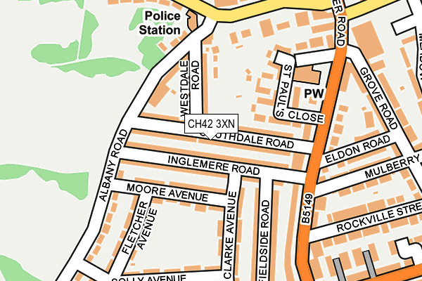 CH42 3XN map - OS OpenMap – Local (Ordnance Survey)