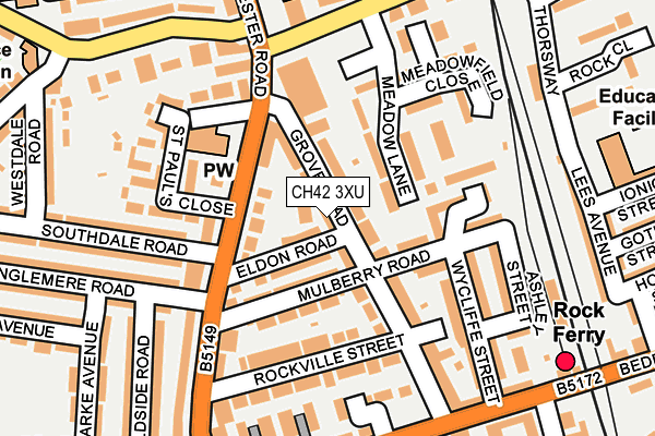 CH42 3XU map - OS OpenMap – Local (Ordnance Survey)