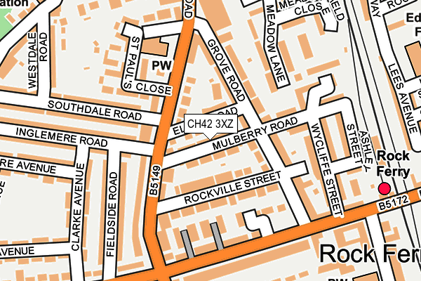 CH42 3XZ map - OS OpenMap – Local (Ordnance Survey)