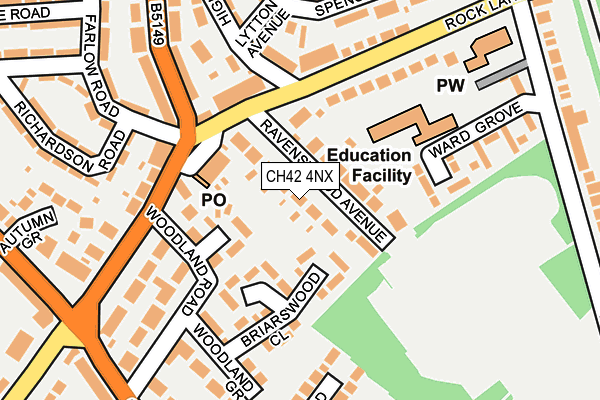 CH42 4NX map - OS OpenMap – Local (Ordnance Survey) CH42 4NX map - OS OpenMap – Local (Ordnance Survey)