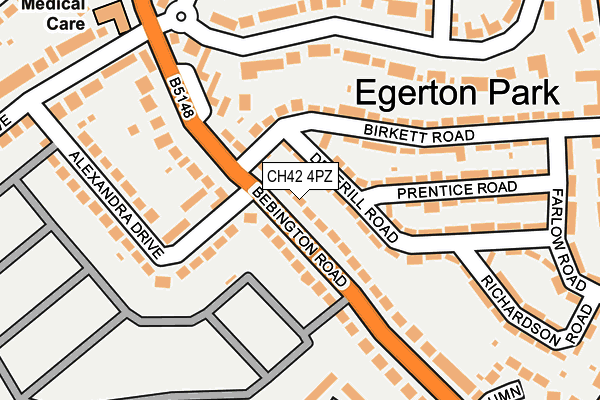 CH42 4PZ map - OS OpenMap – Local (Ordnance Survey)