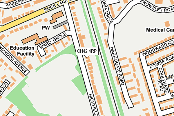 CH42 4RP map - OS OpenMap – Local (Ordnance Survey) CH42 4RP map - OS OpenMap – Local (Ordnance Survey)