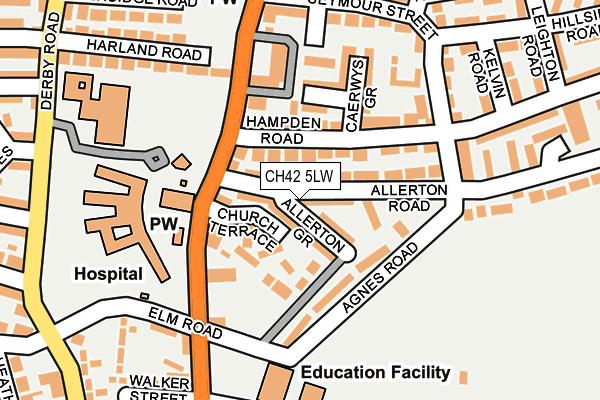 CH42 5LW map - OS OpenMap – Local (Ordnance Survey) CH42 5LW map - OS OpenMap – Local (Ordnance Survey)