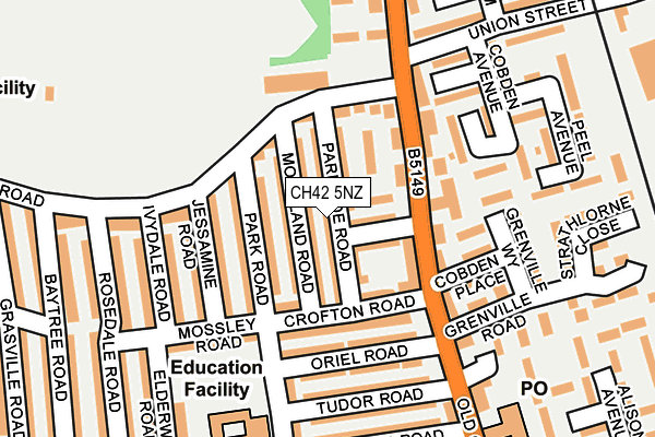 CH42 5NZ map - OS OpenMap – Local (Ordnance Survey)