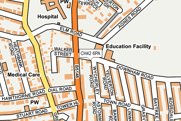 CH42 6PA map - OS OpenMap – Local (Ordnance Survey)