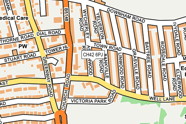 CH42 6PJ map - OS OpenMap – Local (Ordnance Survey)