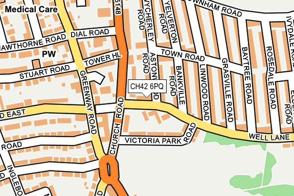 CH42 6PQ map - OS OpenMap – Local (Ordnance Survey)