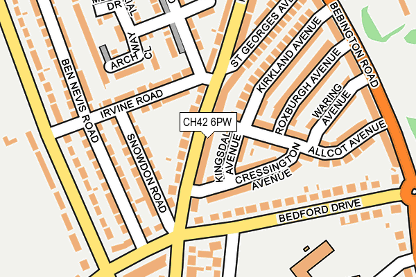 CH42 6PW map - OS OpenMap – Local (Ordnance Survey) CH42 6PW map - OS OpenMap – Local (Ordnance Survey)