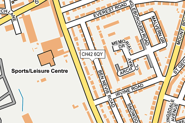 CH42 6QY map - OS OpenMap – Local (Ordnance Survey)
