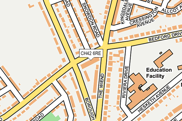 CH42 6RE map - OS OpenMap – Local (Ordnance Survey) CH42 6RE map - OS OpenMap – Local (Ordnance Survey)