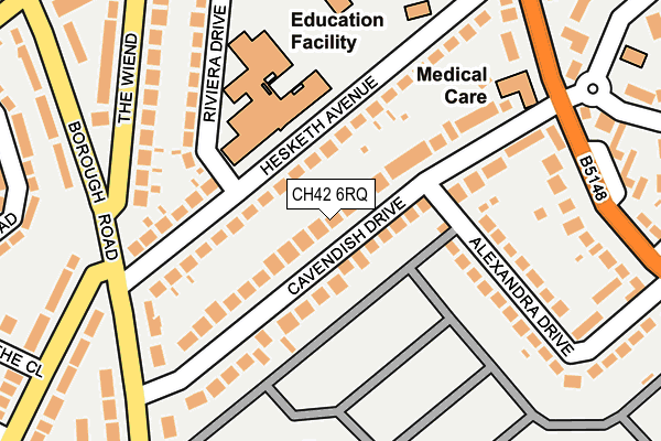 CH42 6RQ map - OS OpenMap – Local (Ordnance Survey) CH42 6RQ map - OS OpenMap – Local (Ordnance Survey)