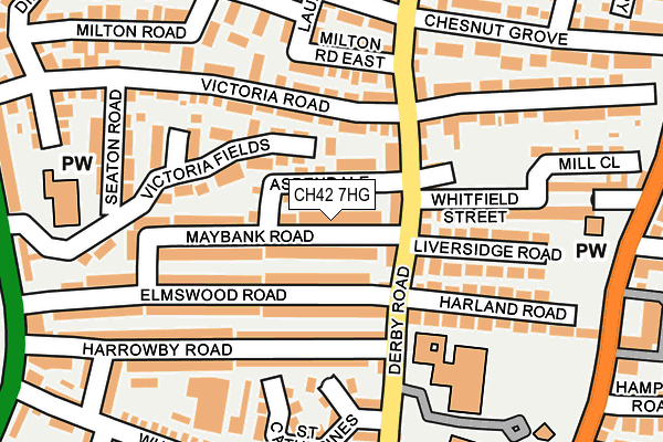 CH42 7HG map - OS OpenMap – Local (Ordnance Survey) CH42 7HG map - OS OpenMap – Local (Ordnance Survey)