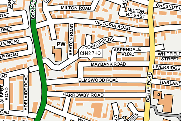 CH42 7HQ map - OS OpenMap – Local (Ordnance Survey)