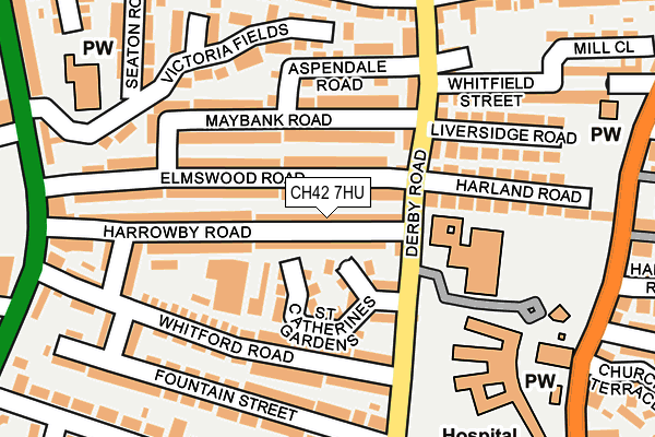 CH42 7HU map - OS OpenMap – Local (Ordnance Survey) CH42 7HU map - OS OpenMap – Local (Ordnance Survey)