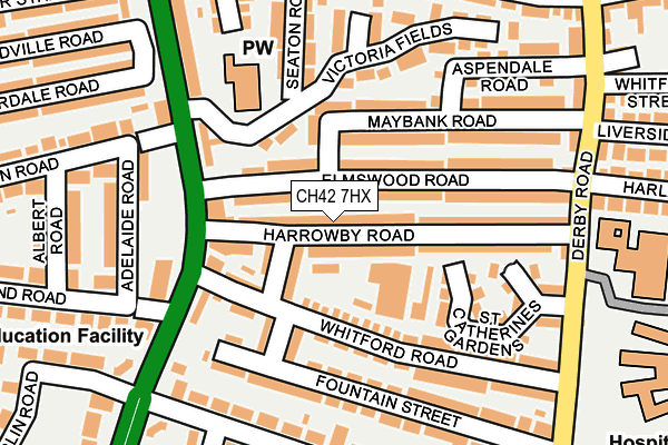 CH42 7HX map - OS OpenMap – Local (Ordnance Survey) CH42 7HX map - OS OpenMap – Local (Ordnance Survey)